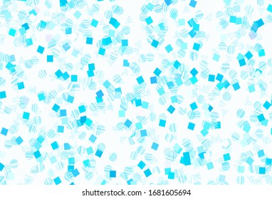 Light Blue, Red vector texture with poly style with circles, cubes. Glitter abstract illustration with spheres, squares, lines. Pattern for commercials.