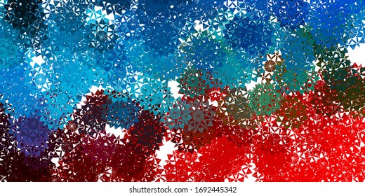 Light Blue, Red vector texture with bright snowflakes. Abstract gradient colorful snowflakes and snow elements. New year ad, booklets pattern.