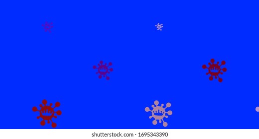 Light blue, red vector texture with disease symbols. Colorful  gradient illness symbols in simple abstract style. Simple drawing against danger fever.