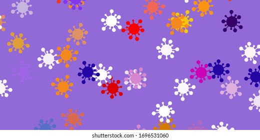 Light blue, red vector texture with disease symbols. Colorful abstract illustration with gradient medical shapes. Simple design against epidemic information.
