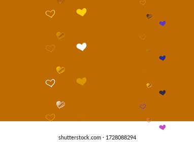 Light Blue, Red vector texture with lovely hearts. Beautiful abstract hearts on colorful gradient background. Pattern for valentine's ad, booklets.