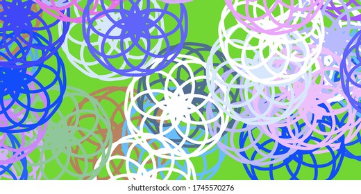 Light Blue, Red vector texture with disks. Abstract decorative design in gradient style with bubbles. New template for a brand book.