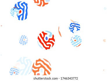 Light Blue, Red vector texture with disks. Illustration with set of shining colorful abstract circles. Pattern for futuristic ad, booklets.