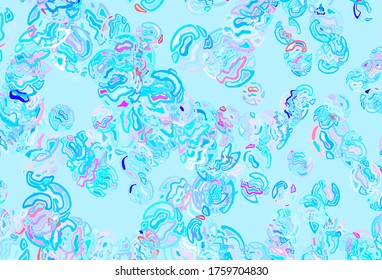 Light Blue, Red vector texture with abstract forms. Decorative design in abstract style with random forms. Modern design for your business card.