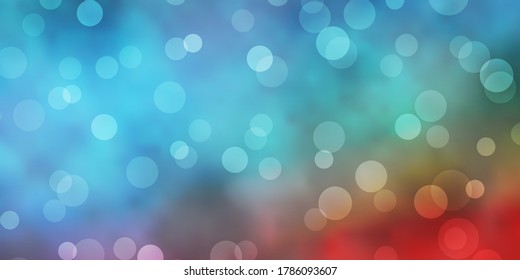 Light Blue, Red vector texture with circles. Modern abstract illustration with colorful circle shapes. Design for your commercials.