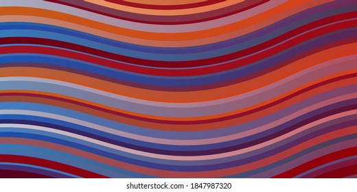 Light Blue, Red vector texture with wry lines. Colorful abstract illustration with gradient curves. Pattern for busines booklets, leaflets