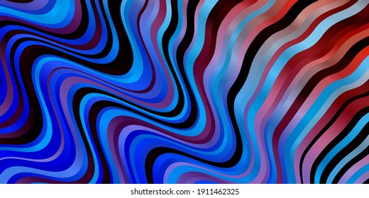 Light Blue, Red vector texture with wry lines. Brand new colorful illustration with bent lines. Design for your business promotion.