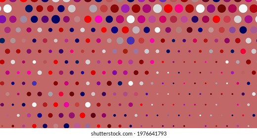 Light blue, red vector texture with disks. Illustration with set of shining colorful abstract spheres. Pattern for wallpapers, curtains.