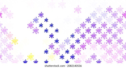Light Blue, Red vector texture with disease symbols. Simple design in abstract style with infection forms. Wallpaper for health protection.