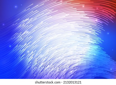 Light Blue, Red vector texture with wry lines. Colorful geometric sample with gradient lines.  Brand new design for your ad.