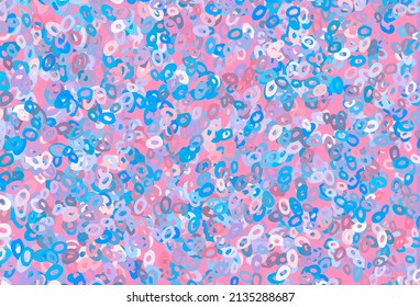 Light Blue, Red vector texture with disks. Blurred decorative design in abstract style with bubbles. Completely new template for your brand book.