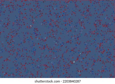 Light Blue, Red vector texture with disks. Glitter abstract illustration with blurred drops of rain. Pattern for beautiful websites.
