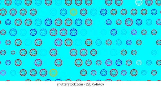 Light Blue, Red vector texture with religion symbols. Abstract illustration with gothic gradient shapes. Best design halloween events.