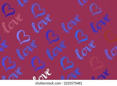 Light Blue, Red vector texture with lovely hearts. Smart illustration with gradient hearts in valentine style. Design for a business advert of anniversary.