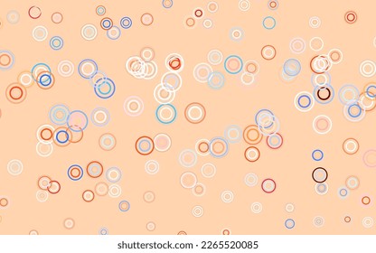 Azul claro, textura vectorial roja con discos. Hermosa ilustración de color con círculos borrosos en estilo natural. Patrón de anuncios, folletos.