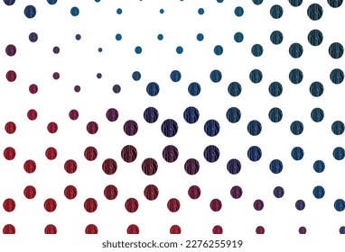 Light blue, red vector texture with disks. Modern abstract illustration with colorful water drops. Pattern of water, rain drops.