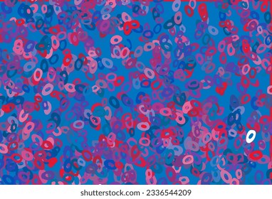 Light Blue, Red vector texture with disks. Blurred bubbles on abstract background with colorful gradient. Design for posters, banners.