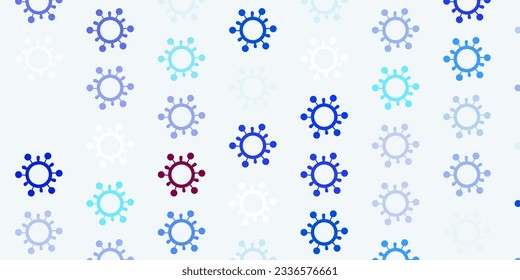 Light Blue, Red vector texture with disease symbols. Simple design in abstract style with infection forms. Best design for quarantine events.