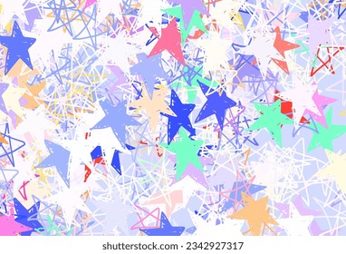Hellblau, rote Vektorstruktur mit schönen Sternen. Unscharfes dekoratives Design im einfachen Stil mit Sternen. Muster für Astrologie-Websites.