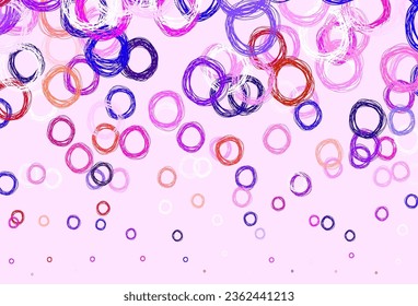 Light Blue, Red vector texture with disks. Glitter abstract illustration with blurred drops of rain. Design for poster, banner of websites.