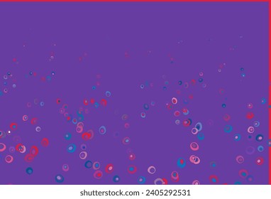 Azul claro, textura vectorial roja con discos. Burbujas borrosas sobre fondo abstracto con gradiente colorido. Plantilla para su libro de marca.