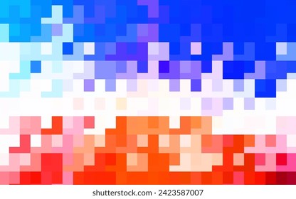 Azul claro, textura vectorial roja en forma rectangular. Ilustración abstracta brillante con formas rectangulares. Diseño inteligente para su anuncio comercial.