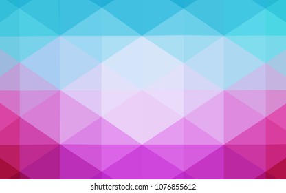 Light Blue, Red vector triangle mosaic template. Geometric illustration in Origami style with gradient.  Triangular pattern for your business design.