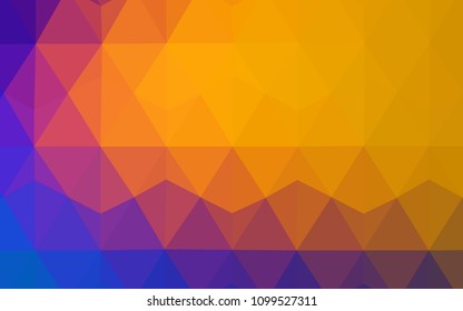 Light Blue, Red vector triangle mosaic template. Geometric illustration in Origami style with gradient.  Polygonal design for your web site.