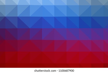 Light Blue, Red vector triangle mosaic template. Shining colorful illustration with triangles. Completely new template for your banner.