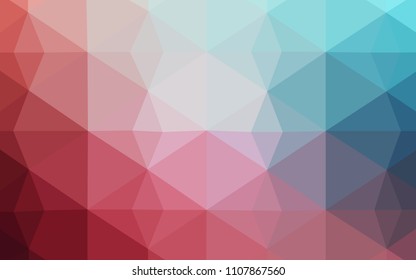 Light Blue, Red vector triangle mosaic texture. Geometric illustration in Origami style with gradient.  The template for cell phone's backgrounds.