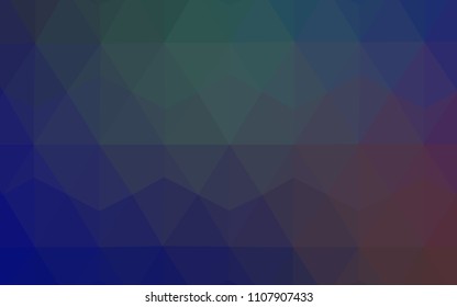 Light Blue, Red vector triangle mosaic cover. Triangular geometric sample with gradient.  Textured pattern for your backgrounds.