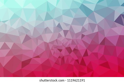 Light Blue, Red vector triangle mosaic template. Shining colorful illustration with triangles. Textured pattern for your backgrounds.