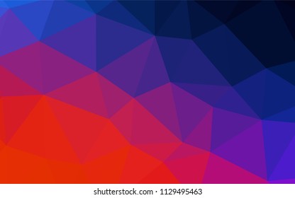 Light Blue, Red vector triangle mosaic cover. Elegant bright polygonal illustration with gradient. Completely new template for your banner.