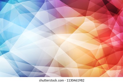 Light Blue, Red vector triangle mosaic cover. Elegant bright polygonal illustration with gradient. Completely new template for your banner.