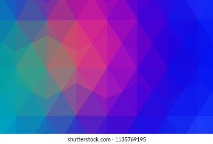 Light Blue, Red vector triangle mosaic cover. Geometric illustration in Origami style with gradient.  Brand new design for your business.
