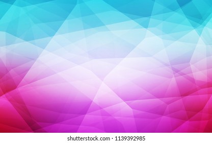 Light Blue, Red vector triangle mosaic cover. Shining polygonal illustration, which consist of triangles. Pattern for a brand book's backdrop.