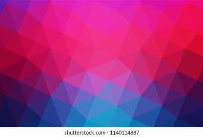 Light Blue, Red vector triangle mosaic texture. Shining colored illustration in a new style. Triangular pattern for your business design.