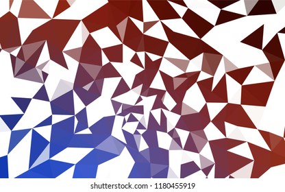 Light Blue, Red vector triangle mosaic template. Colorful illustration in polygonal style with gradient. Triangular pattern for your design.