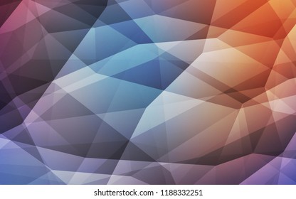 Light Blue, Red vector triangle mosaic template. Colorful illustration in polygonal style with gradient. Triangular pattern for your design.