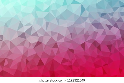 Light Blue, Red vector triangle mosaic template. Creative illustration in halftone style with triangles. Pattern for a brand book's backdrop.