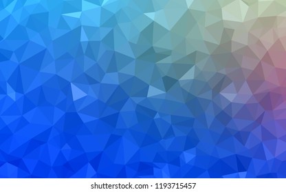 Light Blue, Red vector triangle mosaic cover. Creative geometric illustration in Origami style with gradient. Polygonal design for your web site.