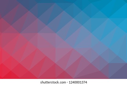 Light Blue, Red vector triangle mosaic cover. Colorful illustration in Origami style with gradient.  The best triangular design for your business.