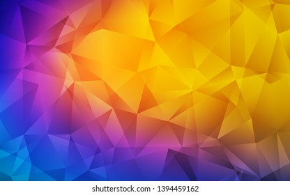 Light Blue, Red vector triangle mosaic template. Polygonal abstract illustration with gradient. Textured pattern for your backgrounds.