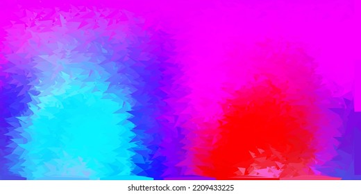 Patrón de mosaico de triángulo vectorial rojo, azul claro. Ilustración abstracta con triángulos de gradiente elegantes. Muestra para tus diseños.