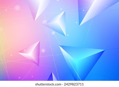 Light Blue, Red vector triangle mosaic template. Elegant bright polygonal illustration with gradient. Textured pattern for your backgrounds.