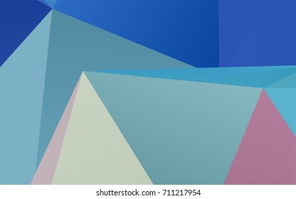 Light Blue, Red vector triangle mosaic background. Shining illustration, which consist of triangles. The best triangular design for your business.