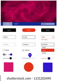 Light Blue, Red vector ui ux kit with space stars. Decorative ui kit design in abstract style with colorful sky. This template you can use for landing pages.
