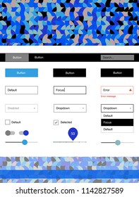 Light Blue, Red vector ui ux kit with circles. Decorative ui kit design in abstract style with colorful dots. This template you can use for landing pages.