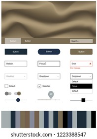 Light Blue, Red vector ui ux kit with lines, ovals. Colorful illustration in abstract memphis style with gradient. This sample is for your website.