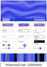 Light Blue, Red vector ui kit with bubble shapes. Colorful illustration in abstract memphis style with gradient. Beautiful layout for websites, landing pages.